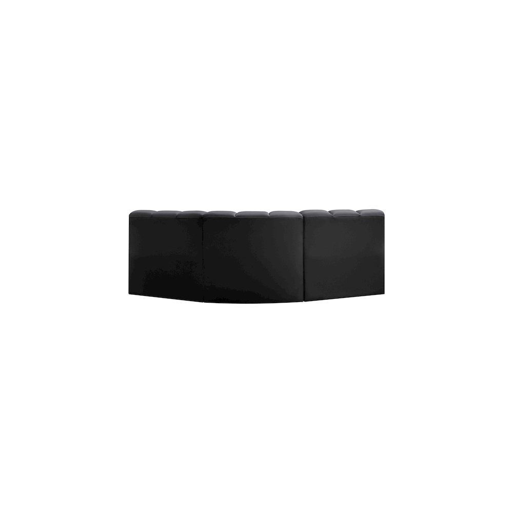 Arc Black Vegan Leather Modular Sofa. Picture 6