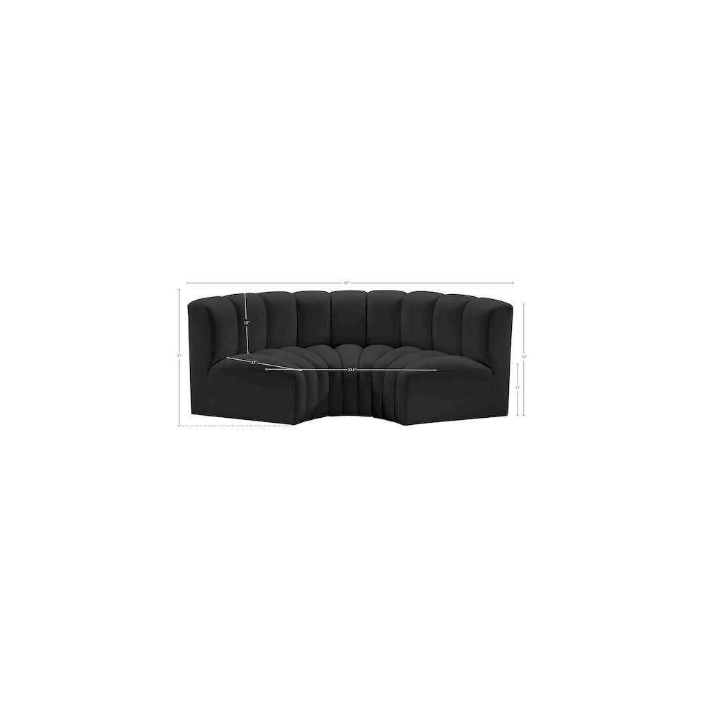 Arc Black Vegan Leather Modular Sofa. Picture 11