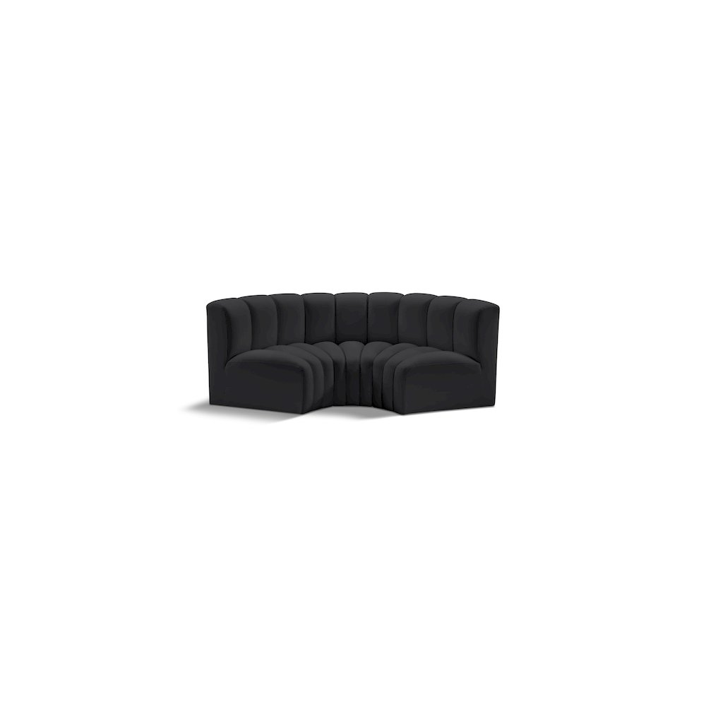 Arc Black Vegan Leather Modular Sofa. Picture 1