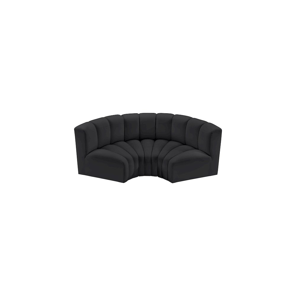 Arc Black Vegan Leather Modular Sofa. Picture 3