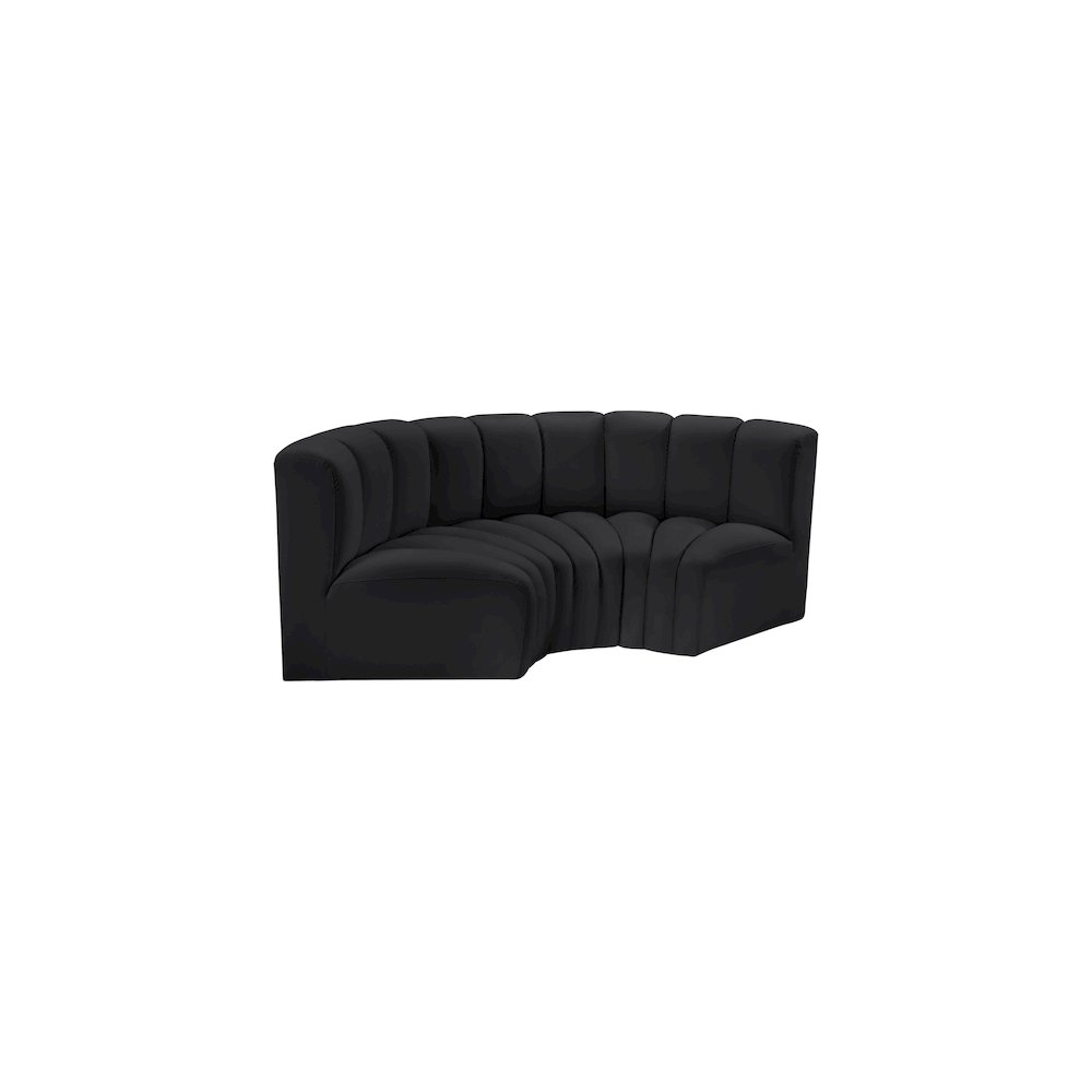 Arc Black Vegan Leather Modular Sofa. Picture 4