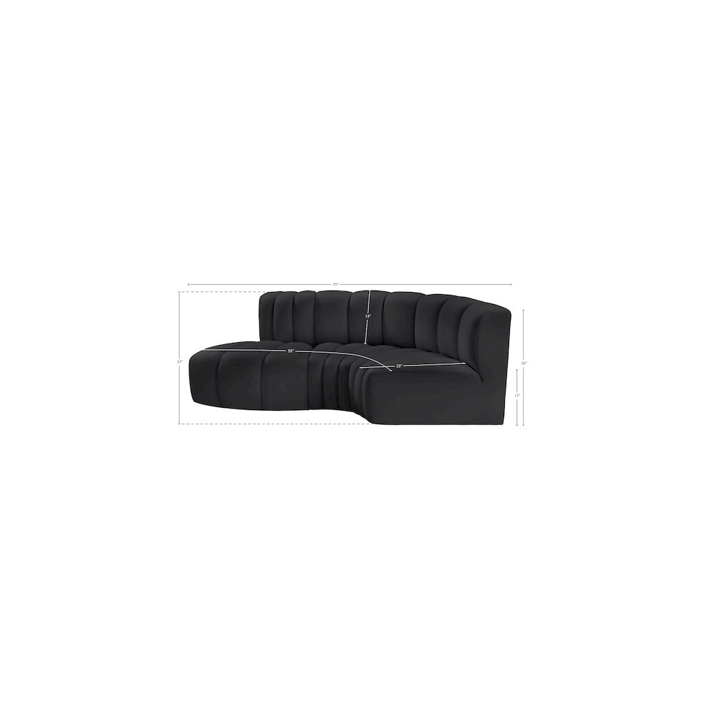 Arc Black Vegan Leather Modular Sofa. Picture 11