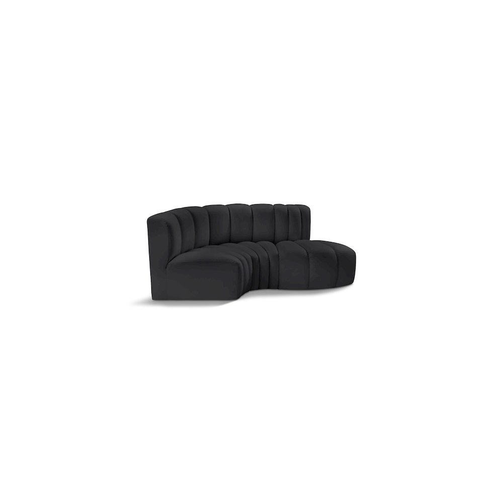 Arc Black Vegan Leather Modular Sofa. Picture 1