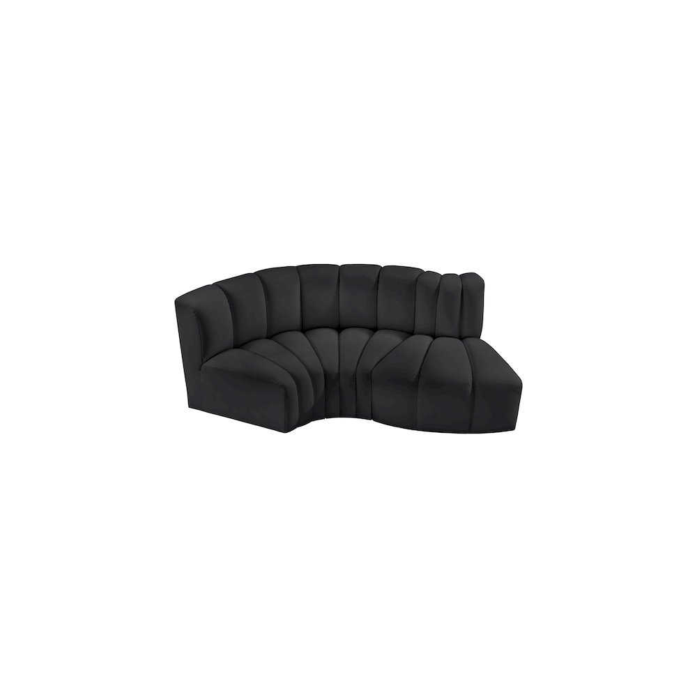 Arc Black Vegan Leather Modular Sofa. Picture 3