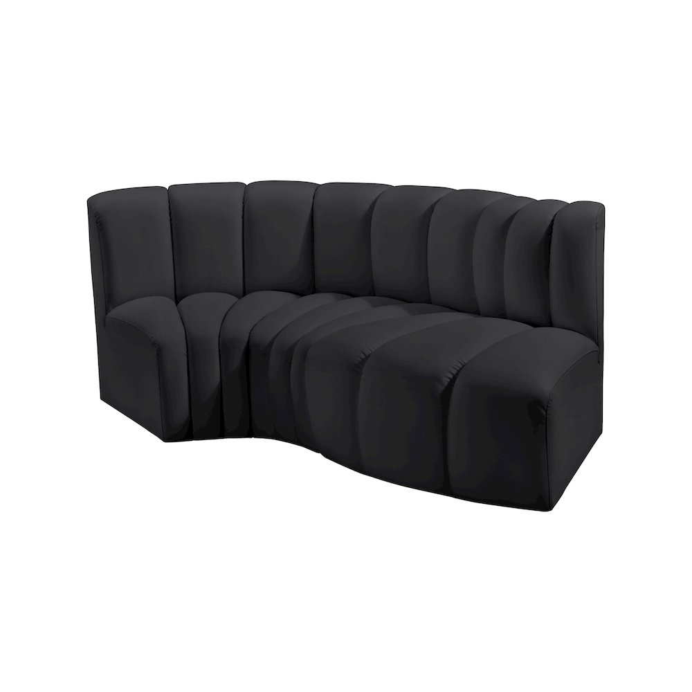 Arc Black Vegan Leather Modular Sofa. Picture 4