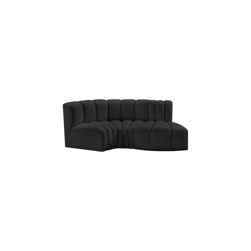 Arc Black Vegan Leather Modular Sofa. Picture 5