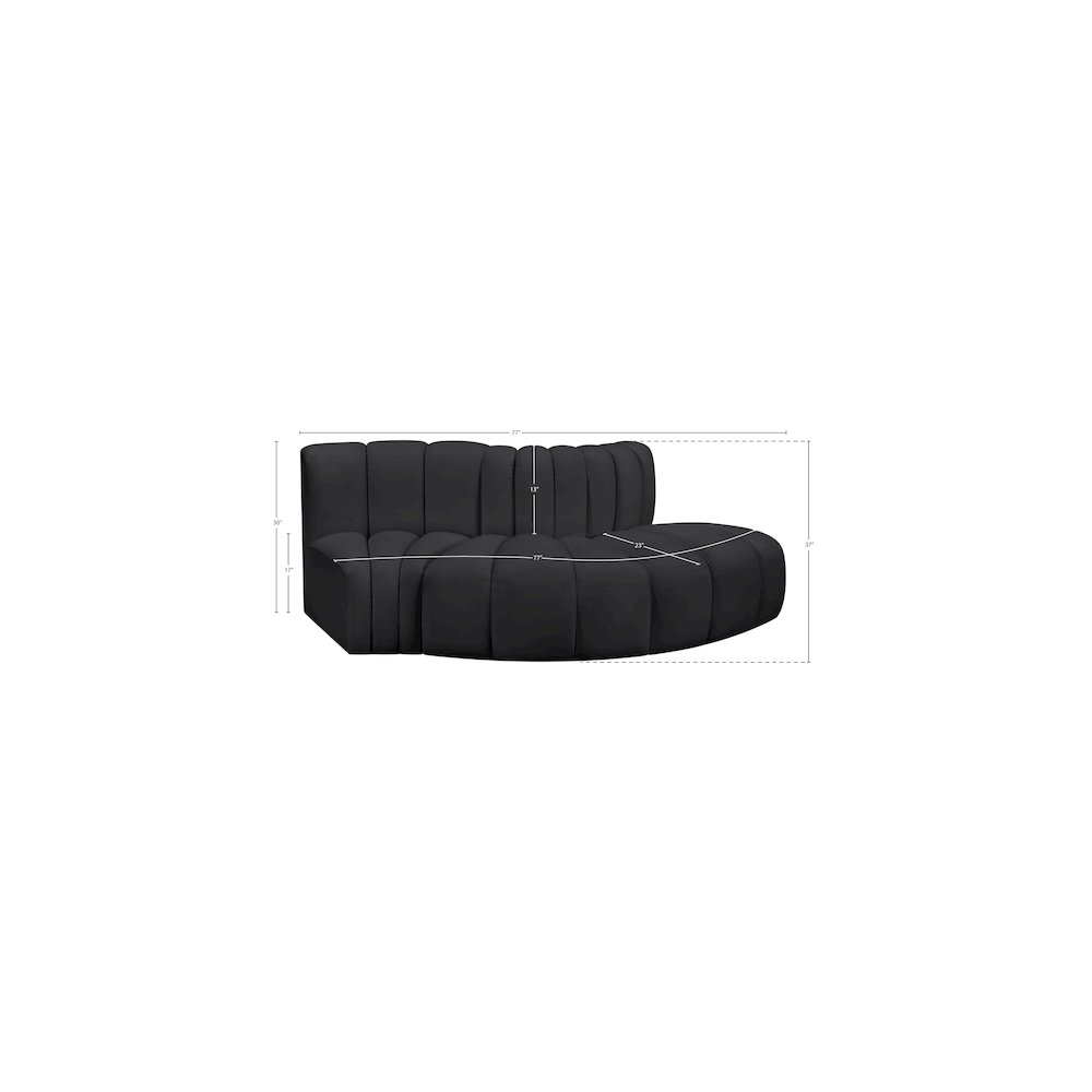 Arc Black Vegan Leather Modular Sofa. Picture 10
