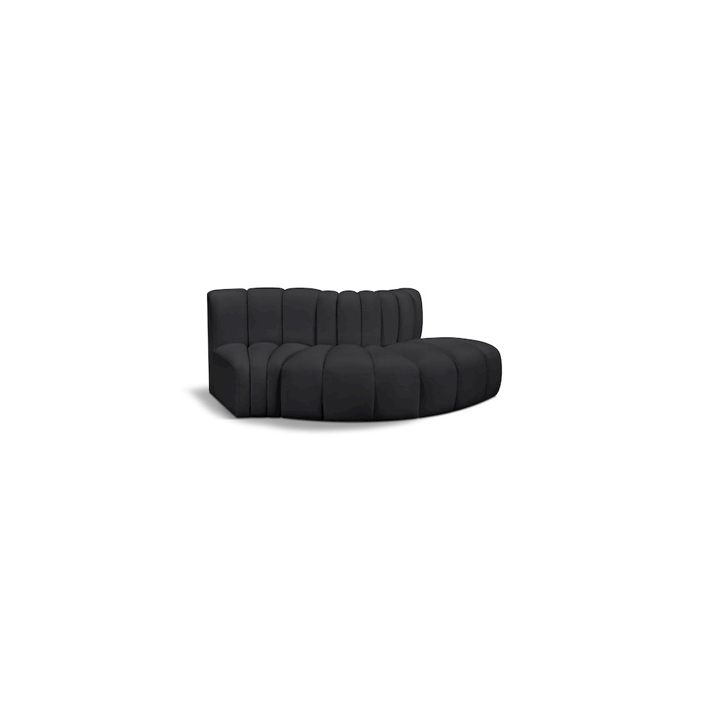 Arc Black Vegan Leather Modular Sofa. Picture 1