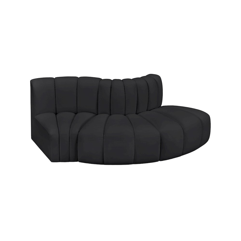 Arc Black Vegan Leather Modular Sofa. Picture 3