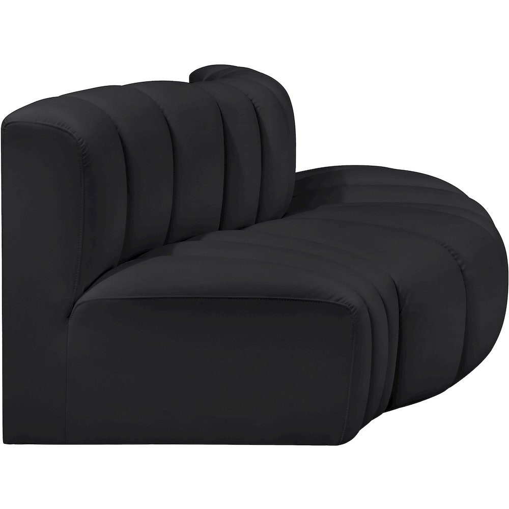 Arc Black Vegan Leather Modular Sofa. Picture 4