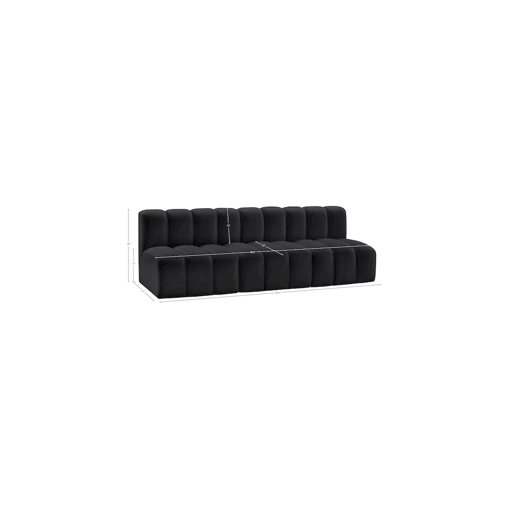 Arc Black Vegan Leather Modular Sofa. Picture 11