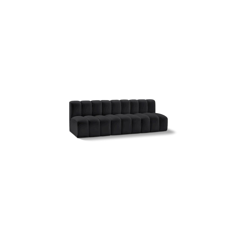 Arc Black Vegan Leather Modular Sofa. Picture 1