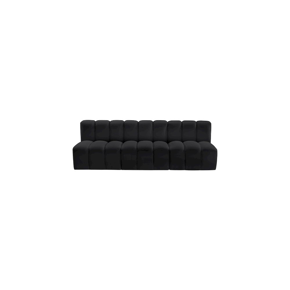 Arc Black Vegan Leather Modular Sofa. Picture 3