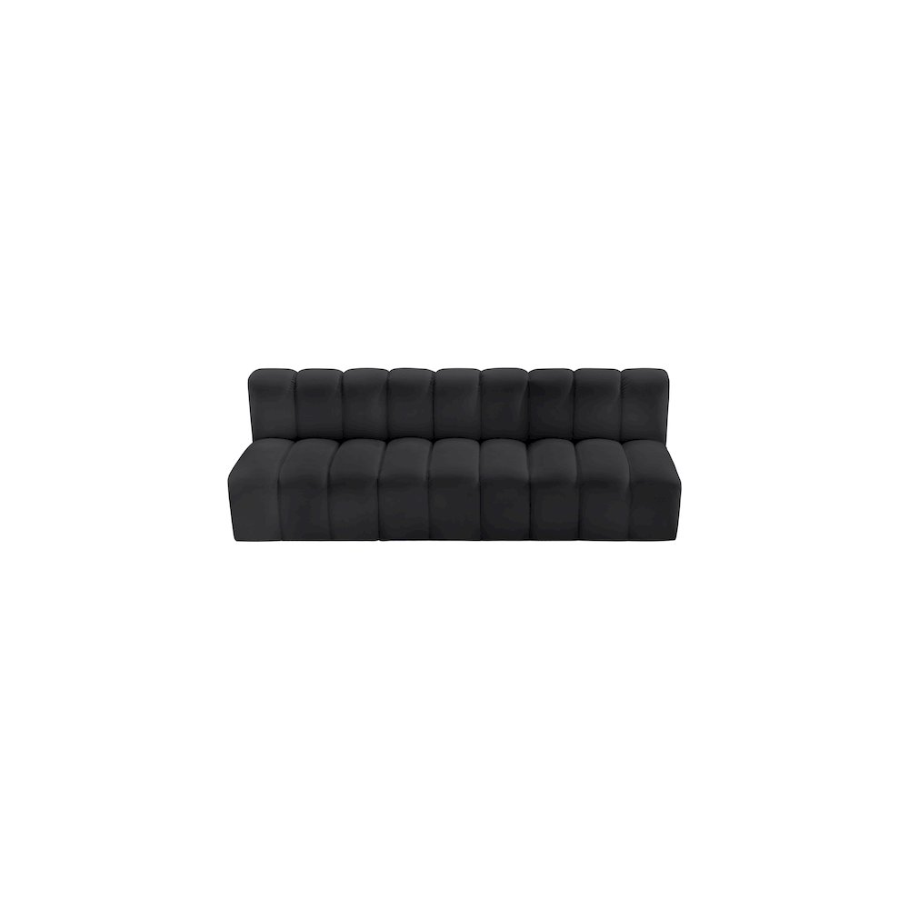 Arc Black Vegan Leather Modular Sofa. Picture 4