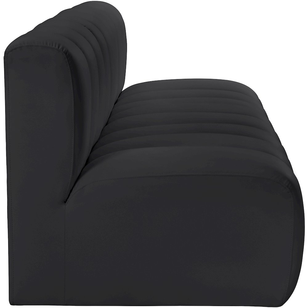 Arc Black Vegan Leather Modular Sofa. Picture 5