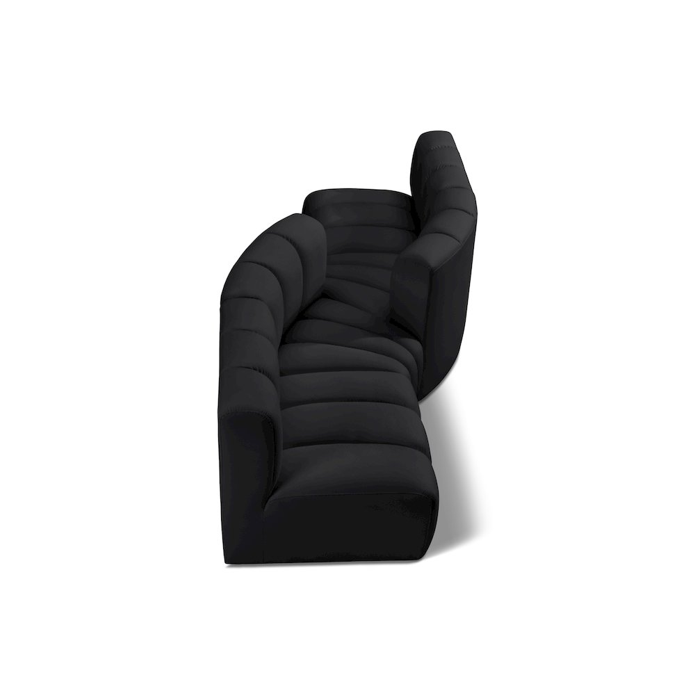 Arc Black Vegan Leather Modular Sofa. Picture 1