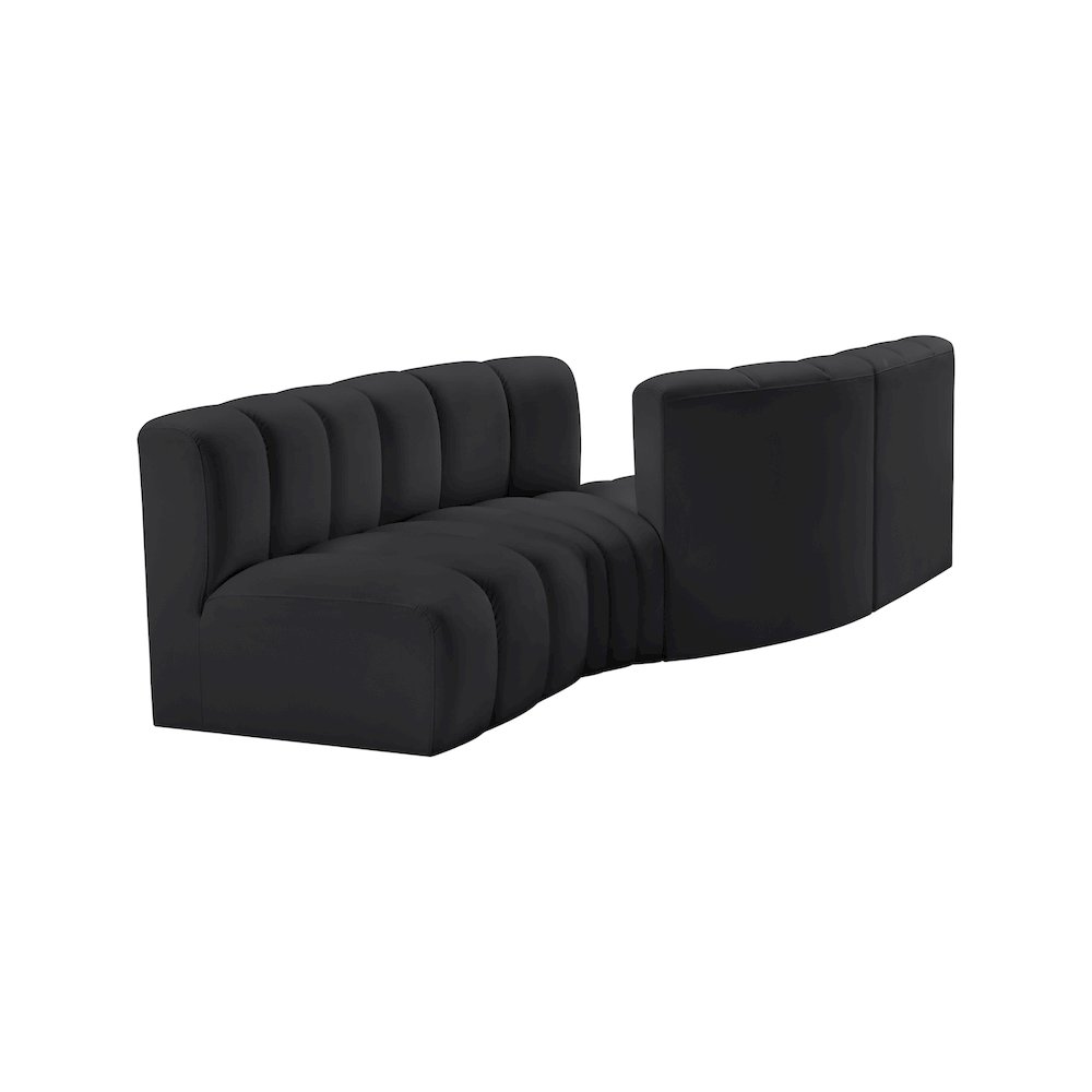 Arc Black Vegan Leather Modular Sofa. Picture 3