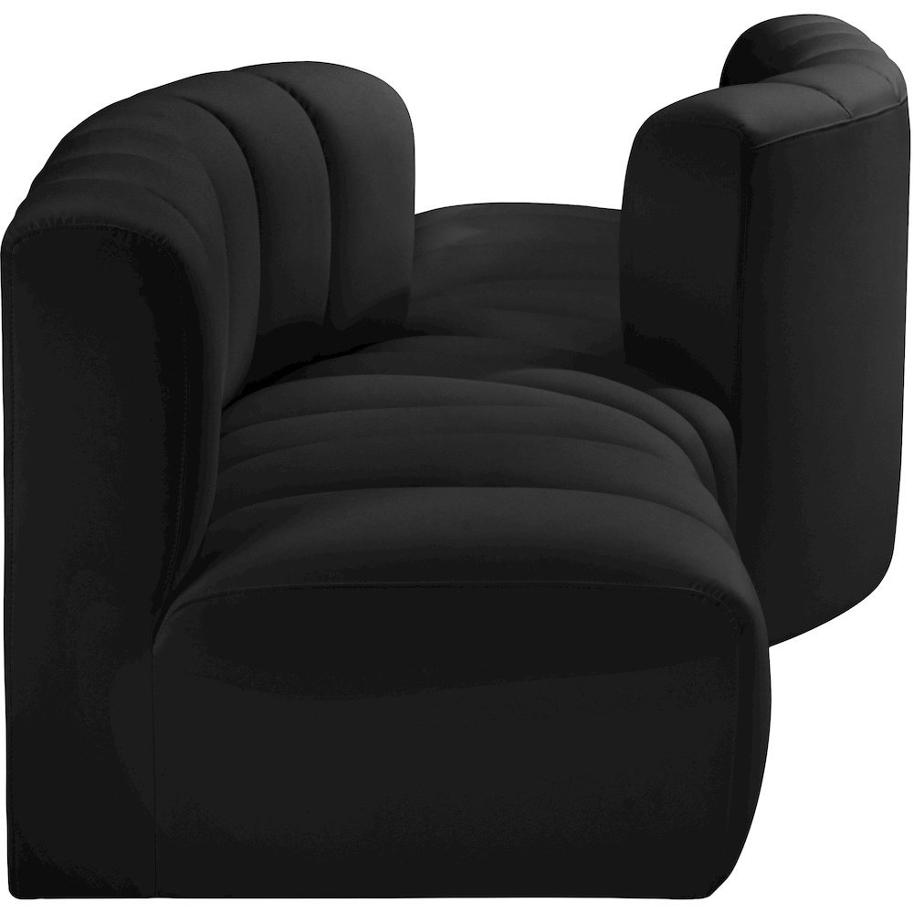 Arc Black Vegan Leather Modular Sofa. Picture 4