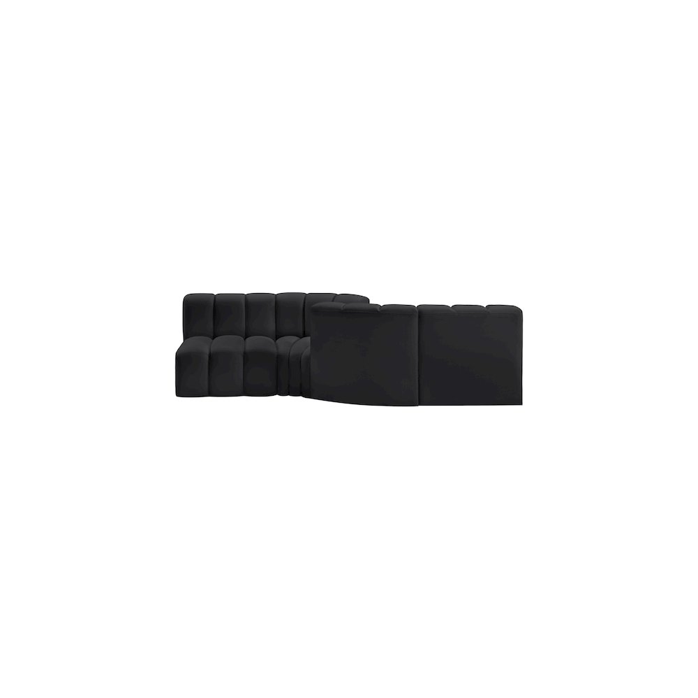 Arc Black Vegan Leather Modular Sofa. Picture 5