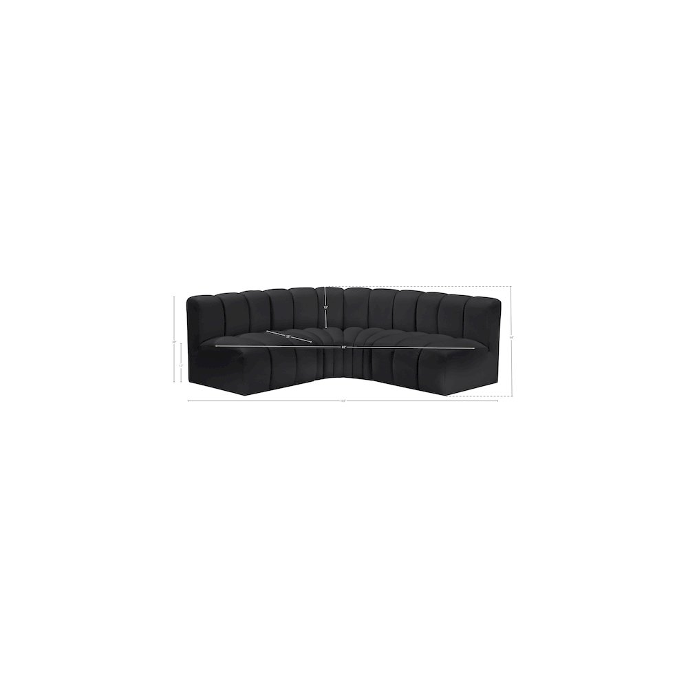 Arc Black Vegan Leather Modular Sofa. Picture 11