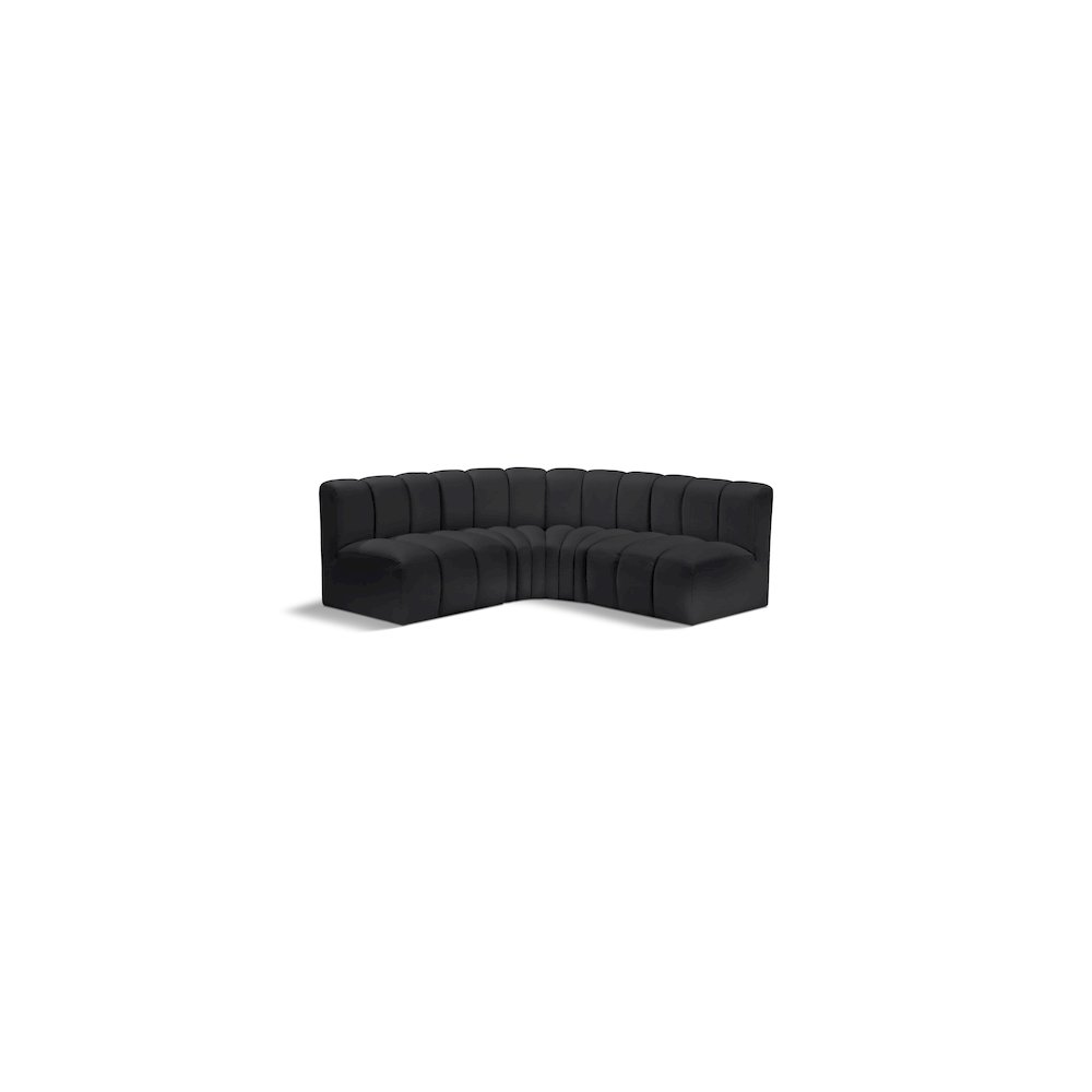 Arc Black Vegan Leather Modular Sofa. Picture 1