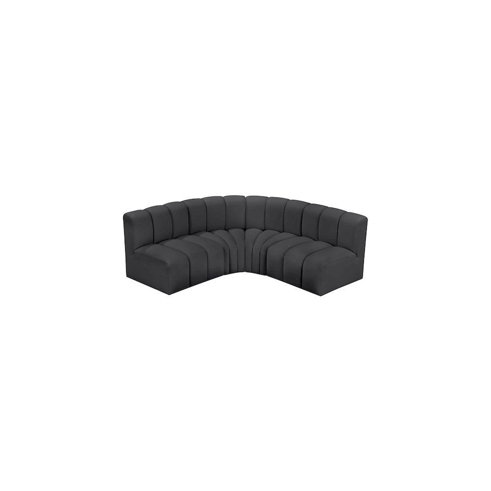 Arc Black Vegan Leather Modular Sofa. Picture 3