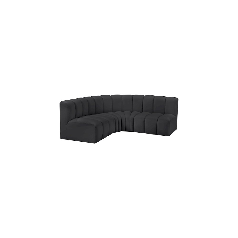 Arc Black Vegan Leather Modular Sofa. Picture 4