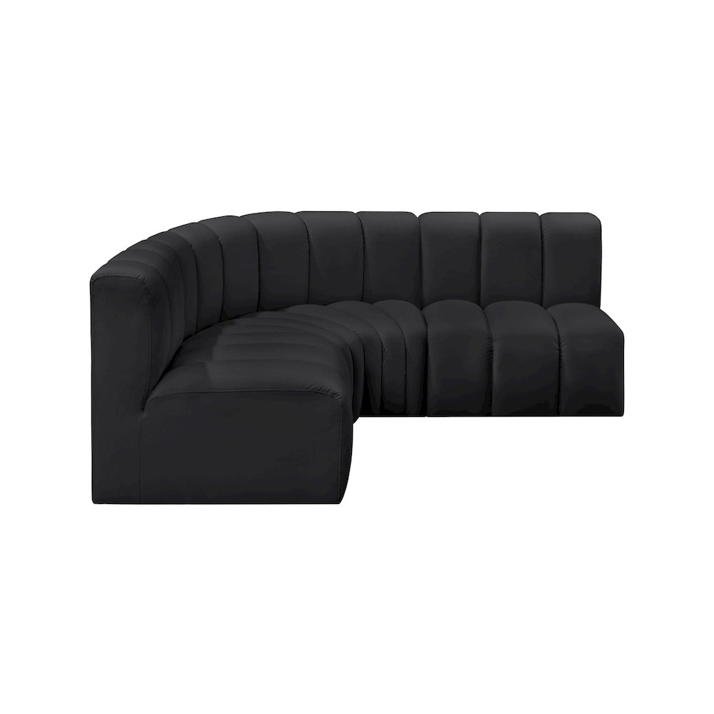 Arc Black Vegan Leather Modular Sofa. Picture 5