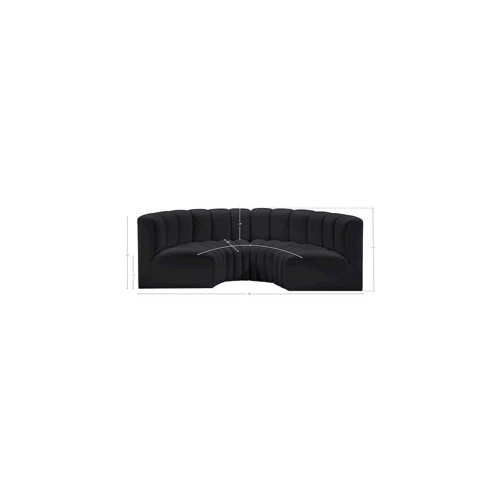 Arc Black Vegan Leather Modular Sofa. Picture 11