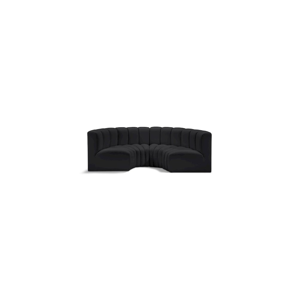 Arc Black Vegan Leather Modular Sofa. Picture 1