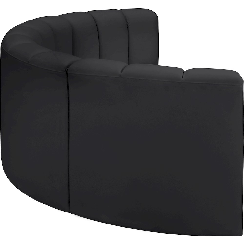 Arc Black Vegan Leather Modular Sofa. Picture 5