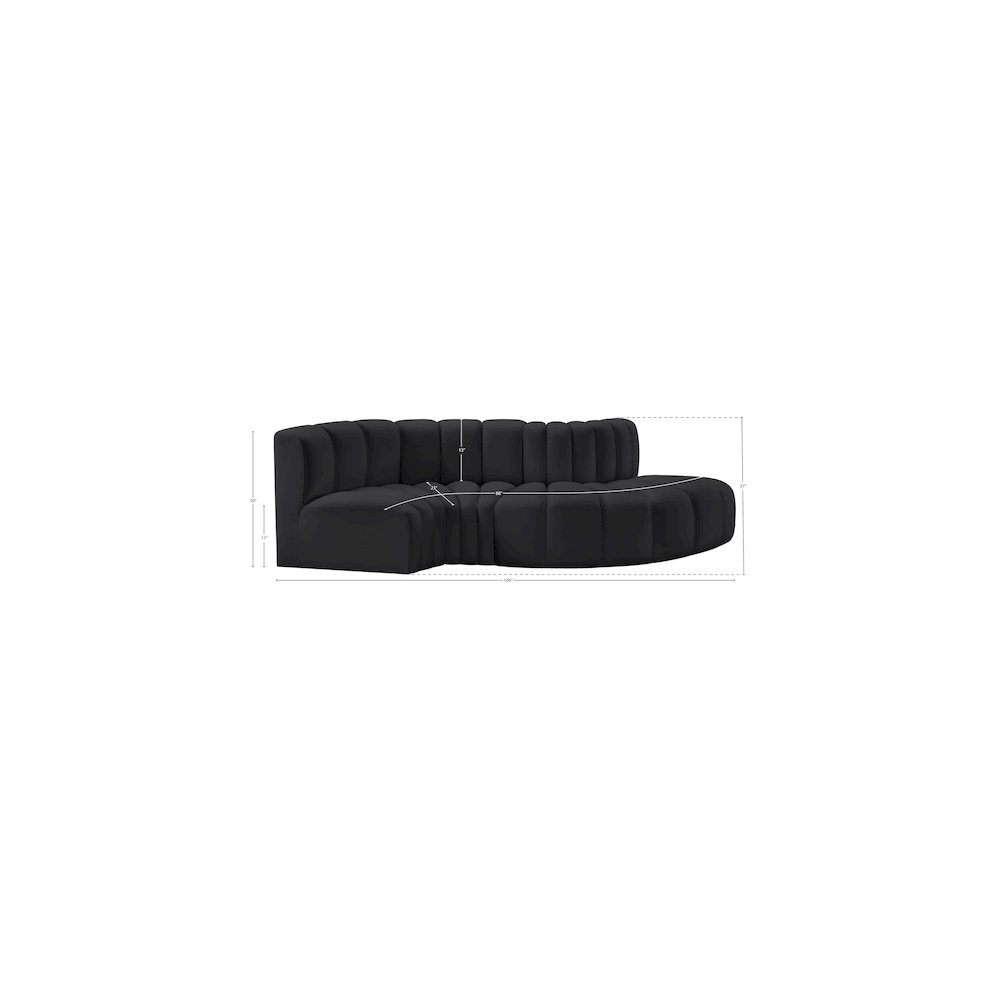 Arc Black Vegan Leather Modular Sofa. Picture 10
