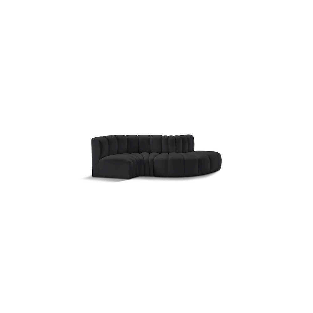Arc Black Vegan Leather Modular Sofa. Picture 1