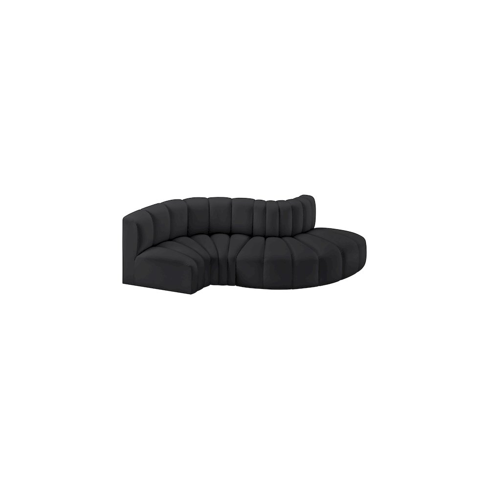 Arc Black Vegan Leather Modular Sofa. Picture 3