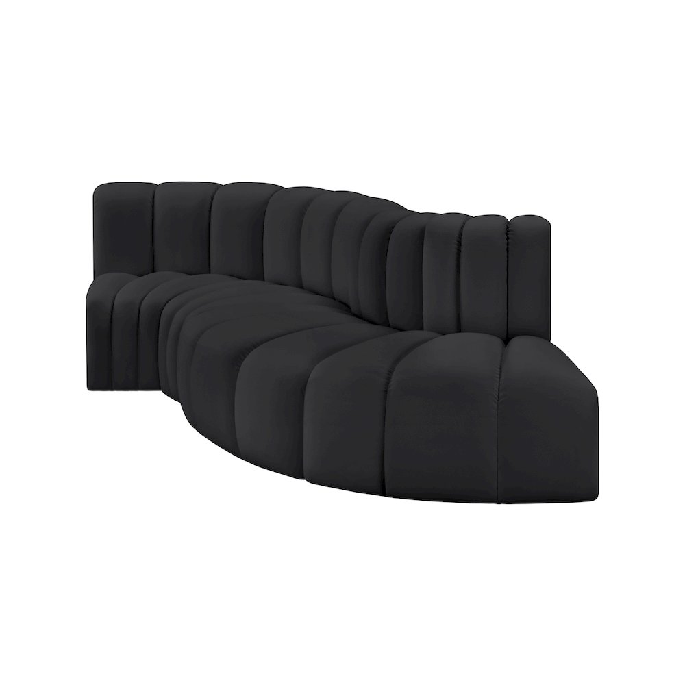 Arc Black Vegan Leather Modular Sofa. Picture 4