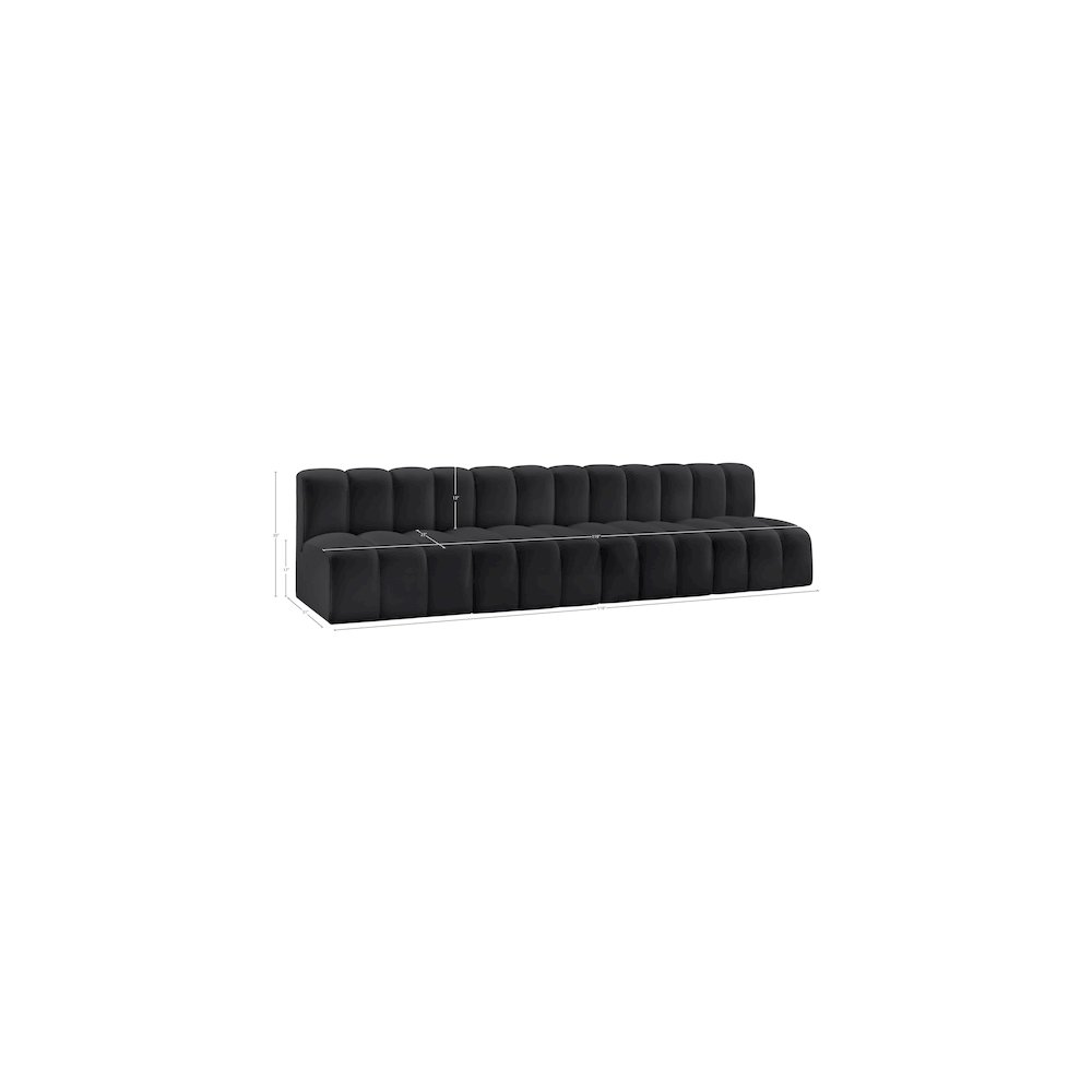 Arc Black Vegan Leather Modular Sofa. Picture 11