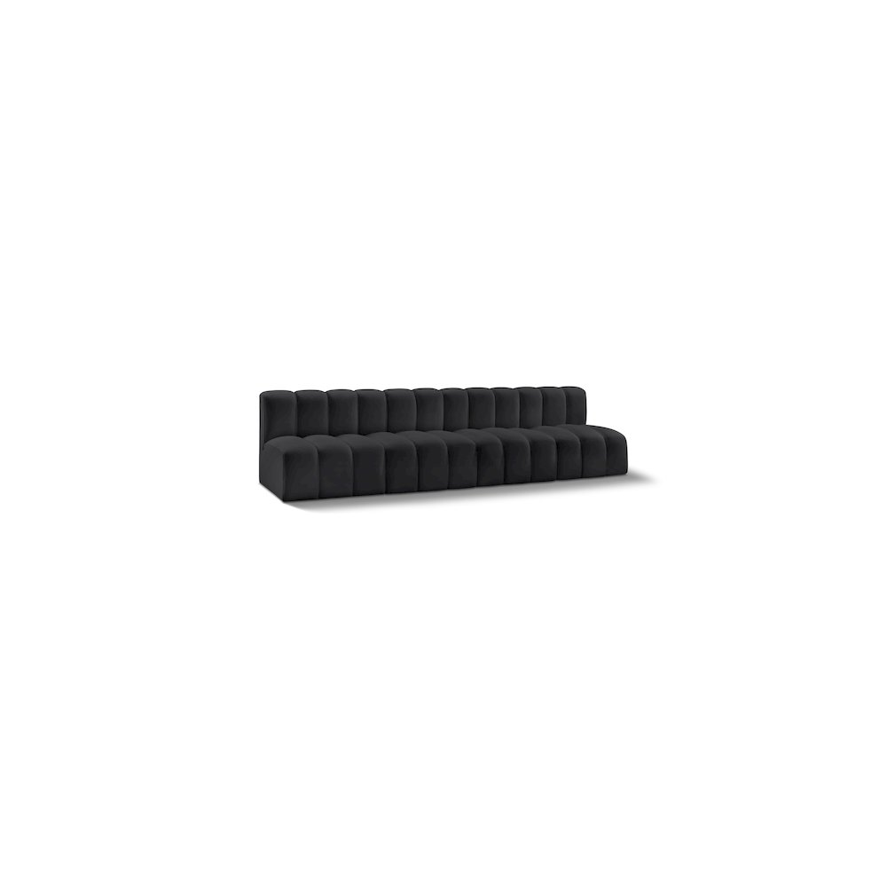 Arc Black Vegan Leather Modular Sofa. Picture 1