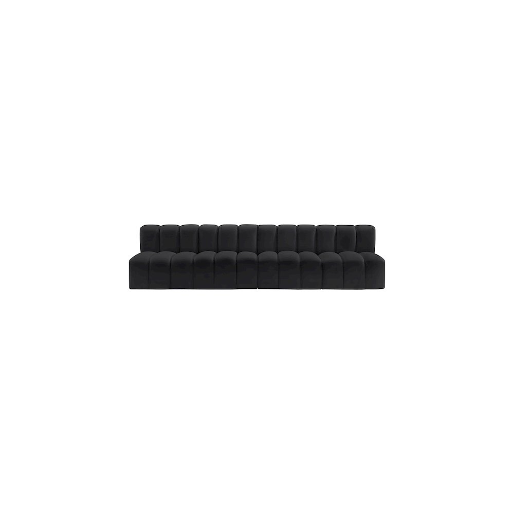 Arc Black Vegan Leather Modular Sofa. Picture 3