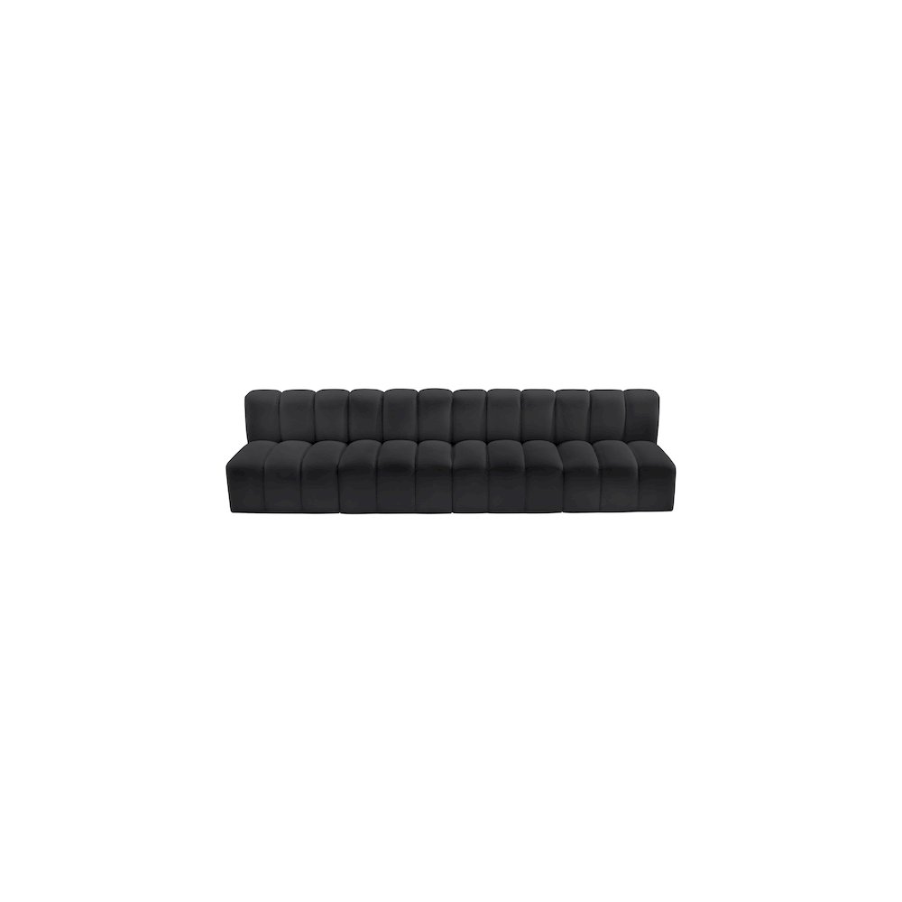 Arc Black Vegan Leather Modular Sofa. Picture 4