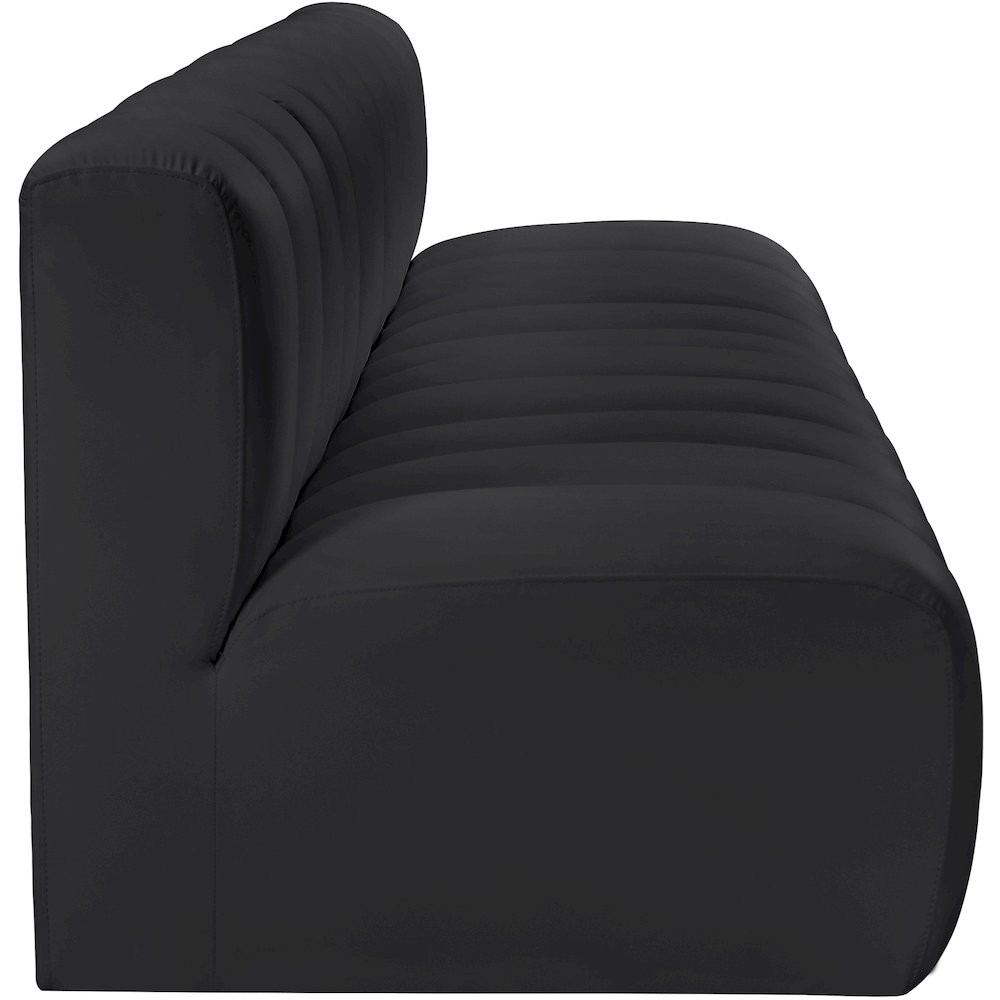 Arc Black Vegan Leather Modular Sofa. Picture 6