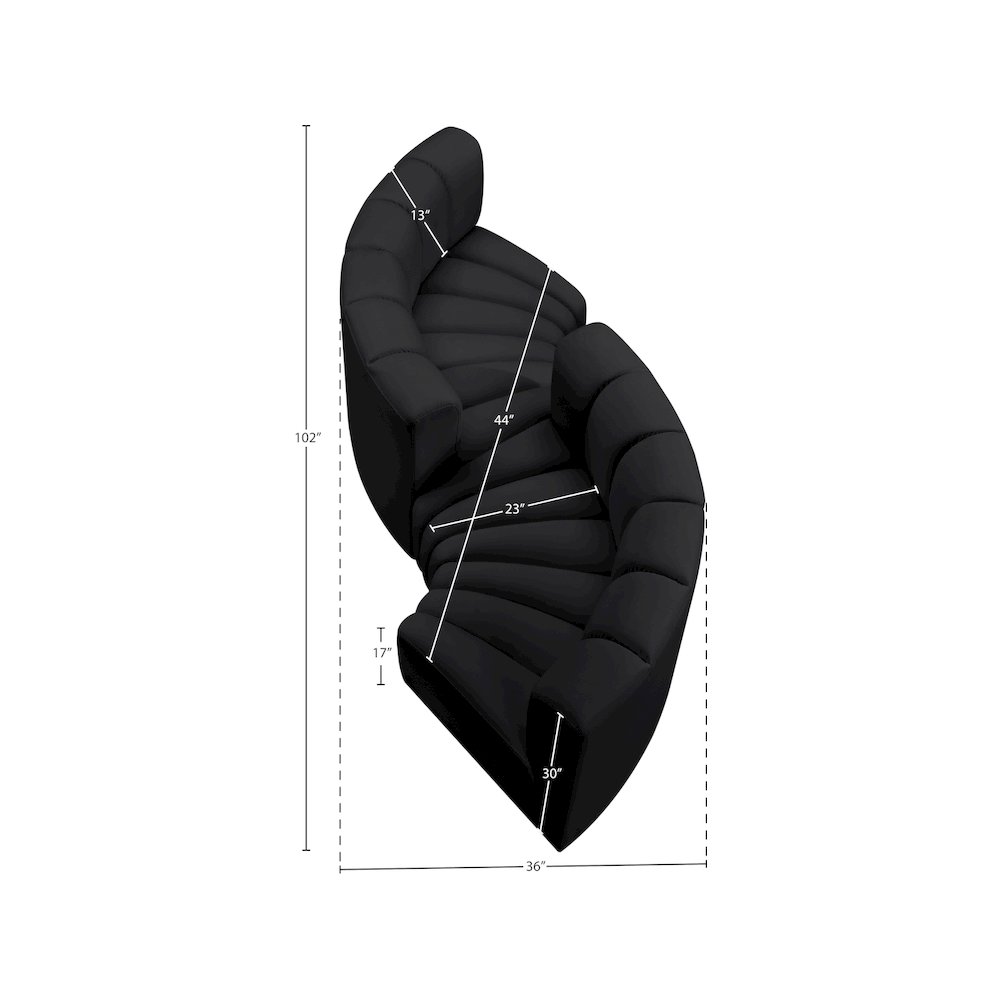Arc Black Vegan Leather Modular Sofa. Picture 11