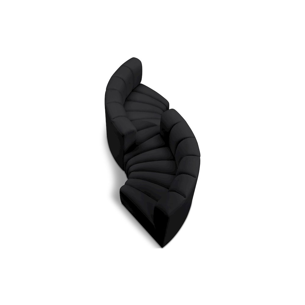 Arc Black Vegan Leather Modular Sofa. Picture 1