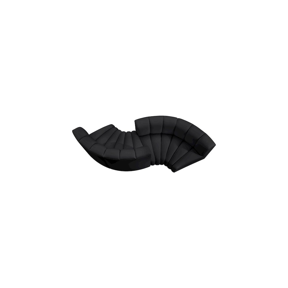 Arc Black Vegan Leather Modular Sofa. Picture 4