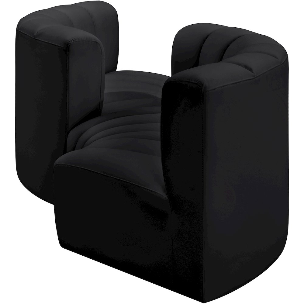 Arc Black Vegan Leather Modular Sofa. Picture 5