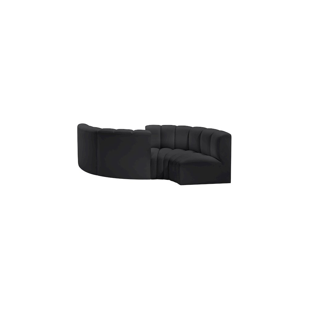 Arc Black Vegan Leather Modular Sofa. Picture 6