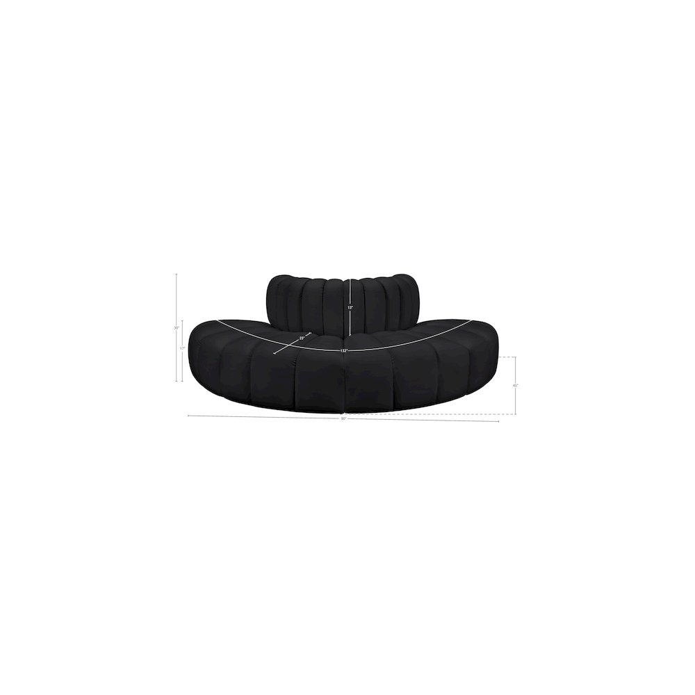 Arc Black Vegan Leather Modular Sofa. Picture 11
