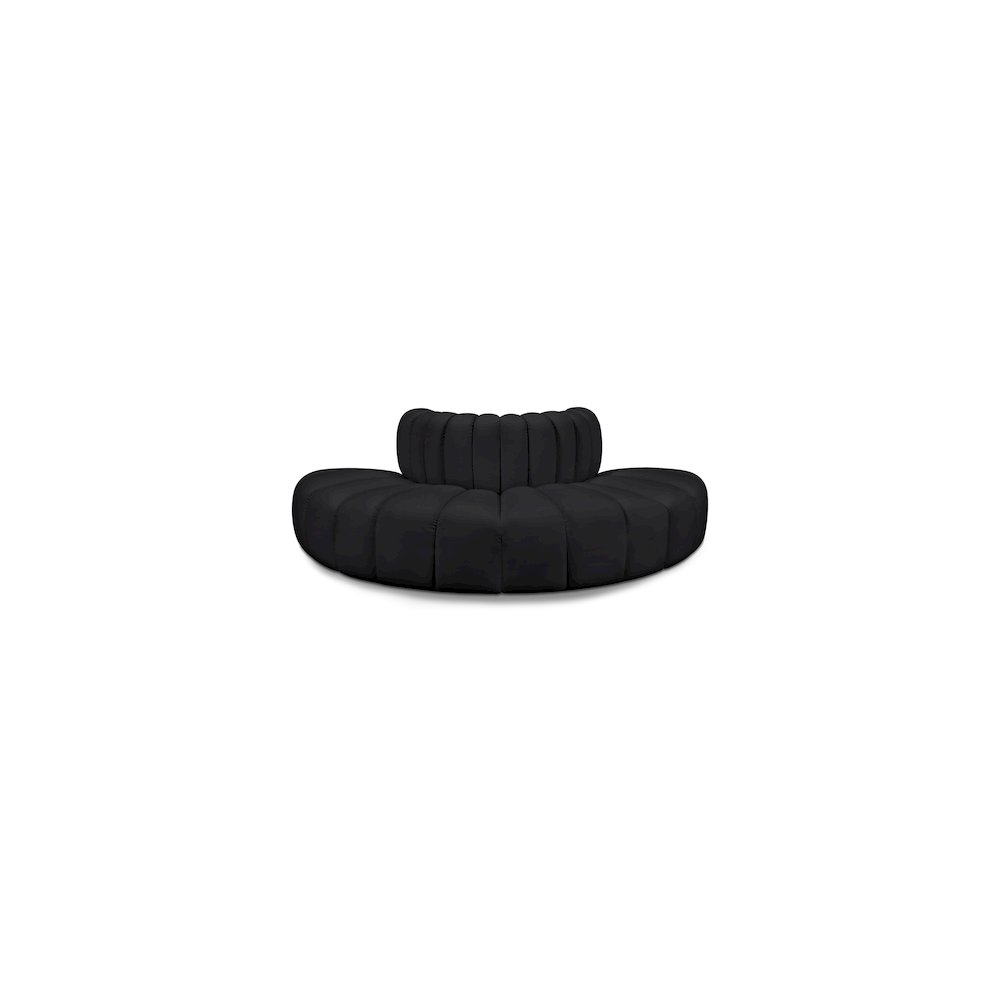 Arc Black Vegan Leather Modular Sofa. Picture 1