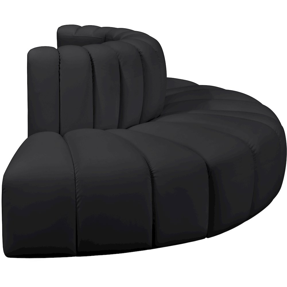 Arc Black Vegan Leather Modular Sofa. Picture 5