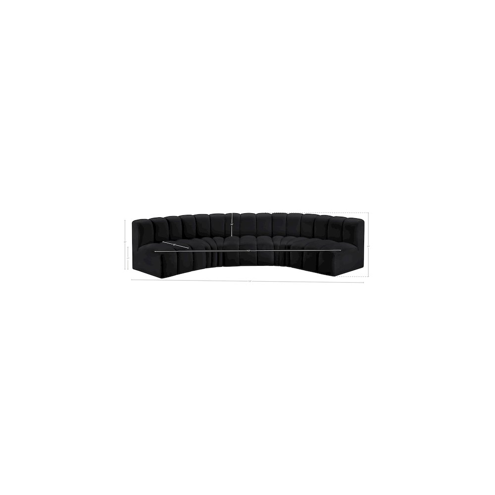 Arc Black Vegan Leather Modular Sofa. Picture 11