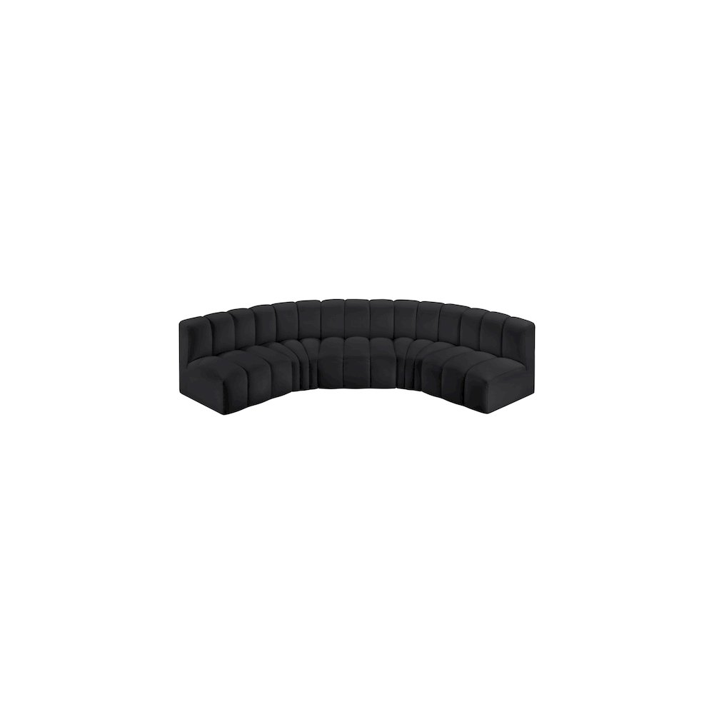 Arc Black Vegan Leather Modular Sofa. Picture 3